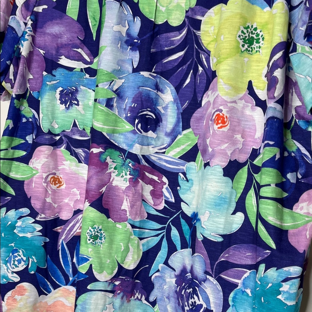 Alfred Dunner Multicolor Floral Short Sleeve Tee - Picture 3 of 8